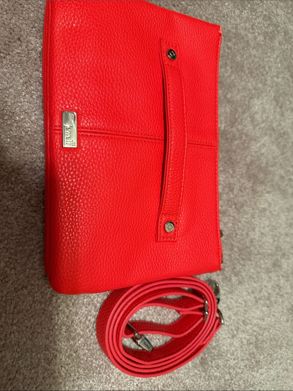 thirty-one Orange Pebbled Leather Crossbody Bag with Strap